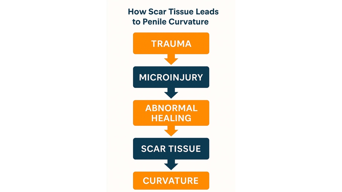 How scar tissue leads to curvature